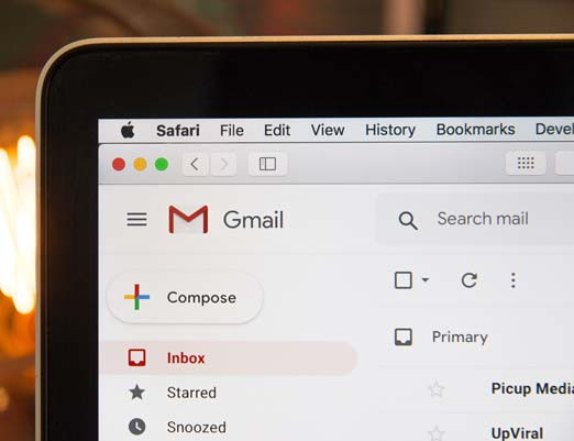 Gmail on laptop